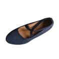 thumbnail image 1 of CYMMPU Women's Crisscross Strap Wedge Flats, Closed Toe Lightweight Daily Walking Shoes Blue 41, 1 of 9