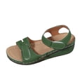 thumbnail image 1 of CYMMPU Women's Cutout Wedge Platform Sandals, Open Toe Adjustable Ankle & Instep Strap Summer Daily Comfort Footwear Green 43, 1 of 9