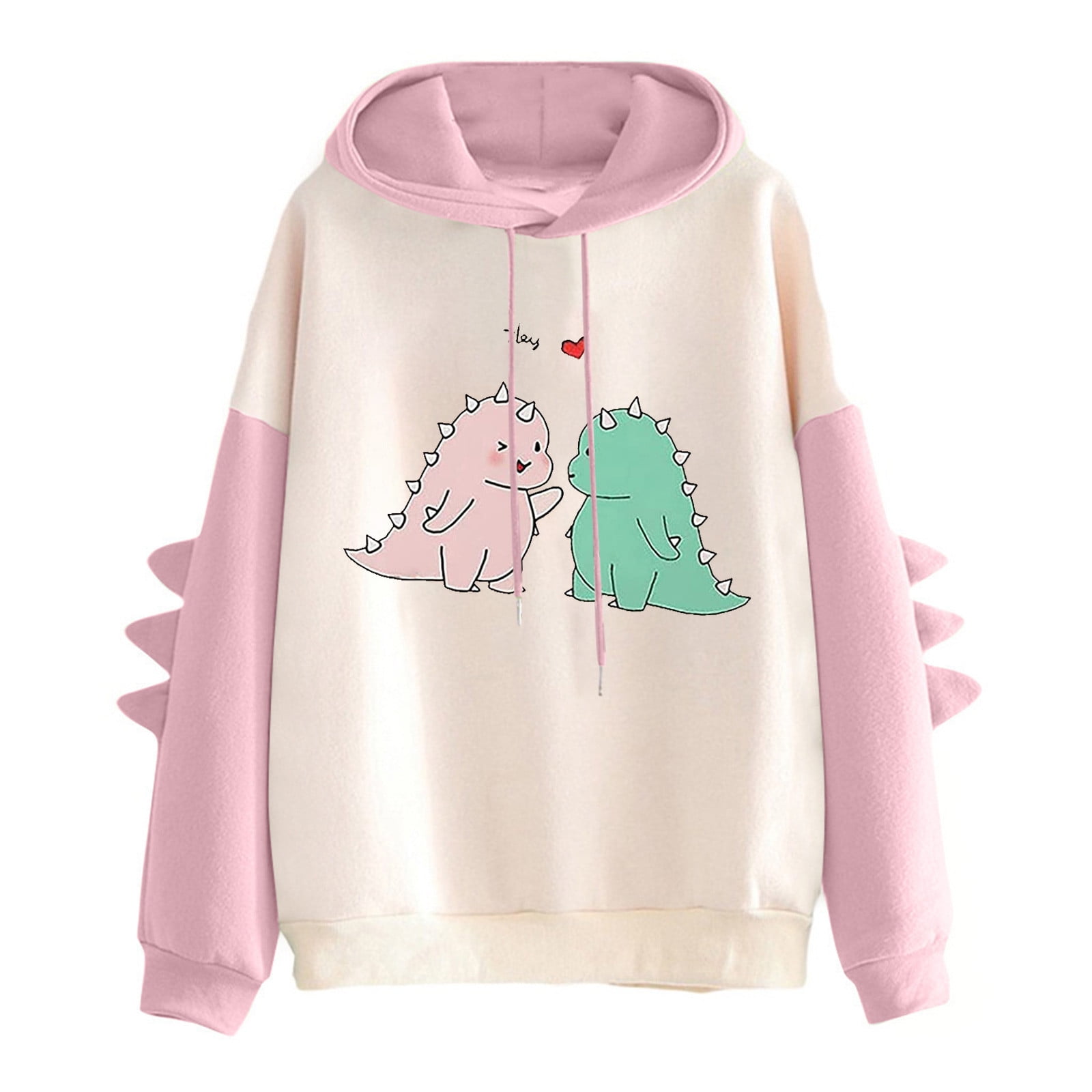 CYMMPU Women's Drawstring Hoodies Tops Clearance Long Sleeve Sweatshirt  Kawai Splice Dinosaur Graphic Pullover Clothes for 2023 for Womens Teen  Girls Trendy Casual Patchwork Comfy Pink L - Walmart.com