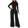 thumbnail image 1 of LMOIPLI Women's Fashion Summer Clothes Wide Leg Outfits Vintage Adjustable Strap Romper Lightweight Long Pants Baggy Adjustable Strap Romper Solid Color Overalls Long Bib Pants Black XXL, 1 of 8