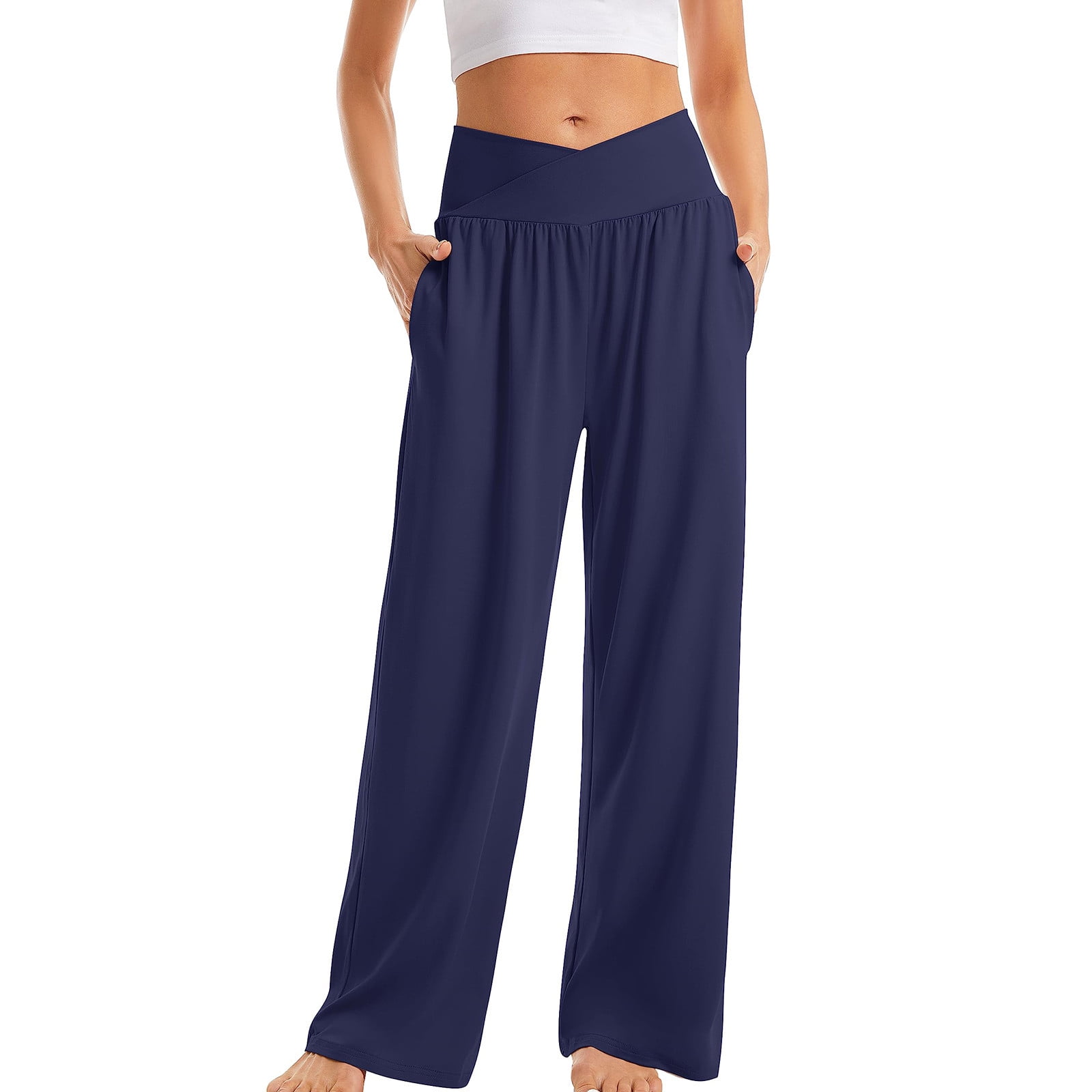 LMOIPLI Women s Running Sweatpants Exercise Track Pants Lightweight Long Pants Fashion Summer Clothes Vintage Running Sweatpants Plain Color Sports Training Pants Workout Athletic Lounge Blue XXL Walm...