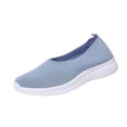 thumbnail image 1 of CYMMPU Women's Soft Sole Slip On Wedge Shoes, Breathable Knit Platform Footwear, Casual Solid Color Closed Toe Shoes for Spring Summer Light Blue 41, 1 of 7