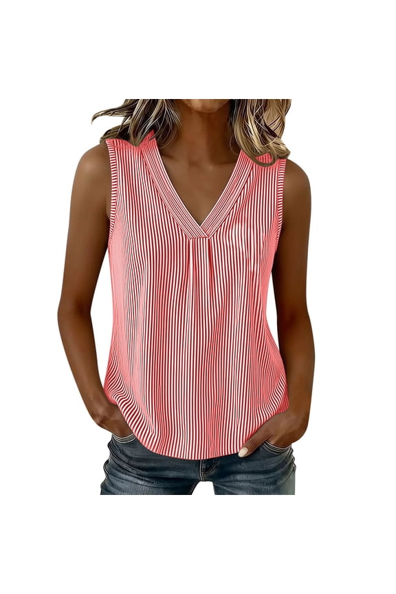 Women's Solid Color Sleeveless Paneled Tank Top, Casual Loose-Fit Blouse with Unique Stitching, Everyday Summer Wear Red XL
