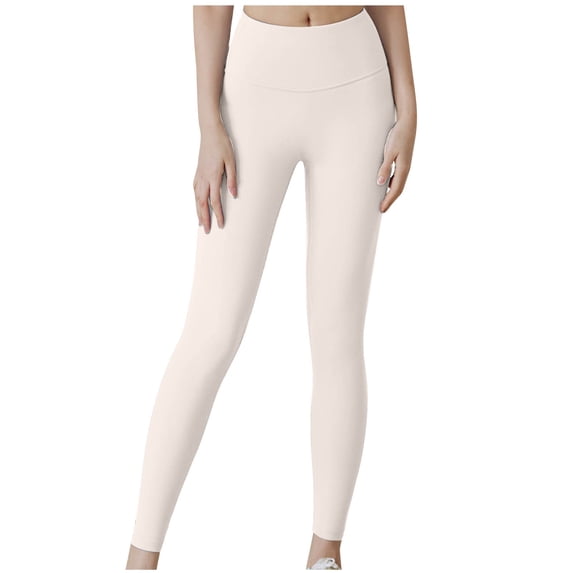 LMOIPLI Women's Sports Jogger Full Lenght Trousers Slim Yoga Leggings Plain Color Fashion Summer Clothes Elastic High Waist Vintage Yoga Leggings White L