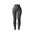 thumbnail image 1 of LMOIPLI Women's Vintage Yoga Leggings Elastic High Waist Slim Fashion Summer Clothes Sports Jogger Yoga Leggings Full Lenght Trousers Plain Color Dark Gray L, 1 of 3