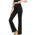 thumbnail image 1 of LMOIPLI Women's Yoga Leggings Slim Lightweight Long Pants Vintage Yoga Leggings Elastic High Waist Sports Jogger Fashion Summer Clothes Solid Color Black M, 1 of 6
