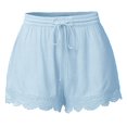 thumbnail image 1 of CYMMPU Womens Casual Shorts Summer Comfy Casual Solid Short Pants Drawstring Elastic Waist Summer Shorts, 1 of 6
