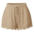 thumbnail image 1 of CYMMPU Womens Casual Shorts Summer Comfy Casual Solid Short Pants Drawstring Elastic Waist Summer Shorts, 1 of 6