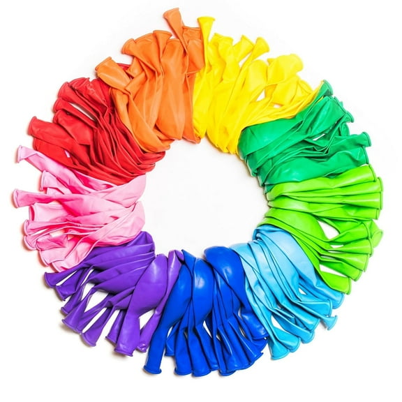 CYMYLAR 12-inch Latex Balloon Rainbow Set, Decorated Balloons For Children's Birthday Parties(90Pcs)