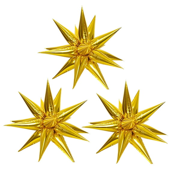 CYMYLAR 3 Star Balloon, 26-inch Gold Exploding Star Foil Balloon, Perfect for Birthday, Baby Shower, Wedding, Bachelor Party, Disco Party Decoration Supplies