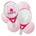 thumbnail image 1 of CYMYLAR 6Pcs Pink Tennis Party Balloon Set – Perfect for Tennis-Themed Parties, Sports Events, and Tennis Club Decorations with Tennis Racket and Ball Foil Balloons, 1 of 3