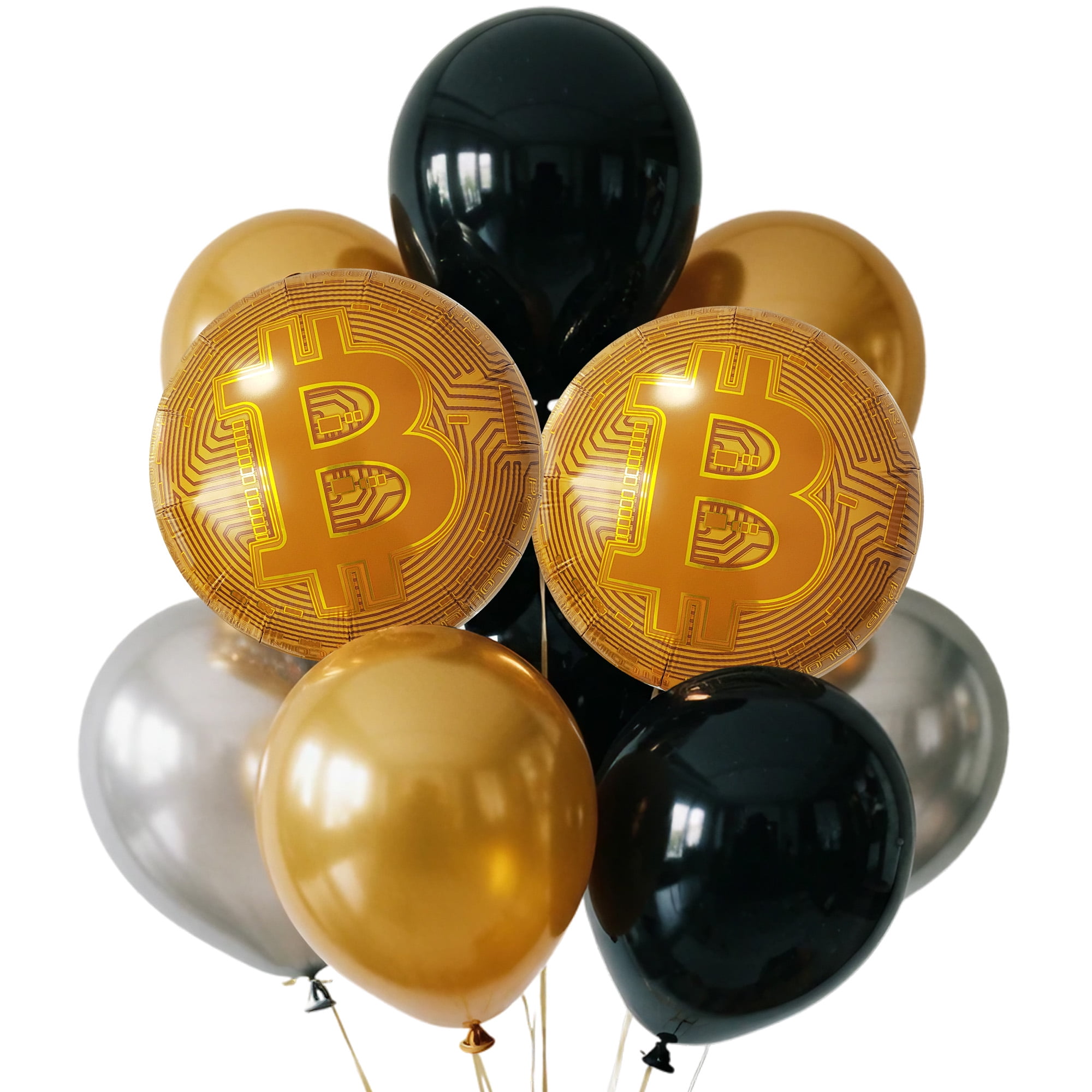 CYMYLAR Bitcoin Money Balloons Set - Gold Black Party Decorations for Crypto  Financial Milestones - Walmart.com