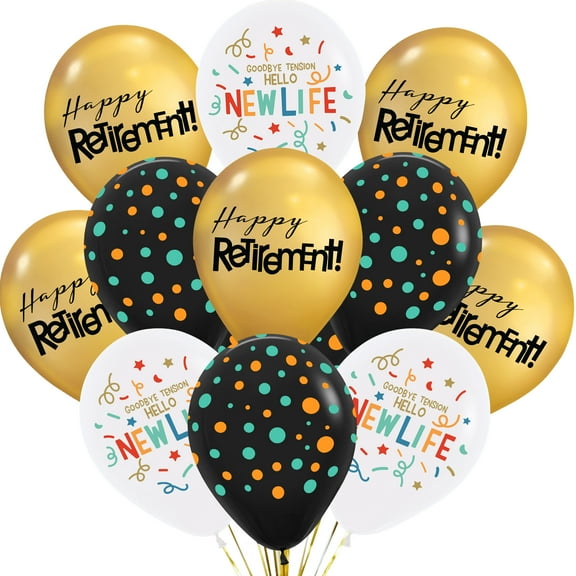 CYMYLAR Retirement Balloons Party Decorations - 15 Pack 12 Inch Retirement Party Supplies for Men Women