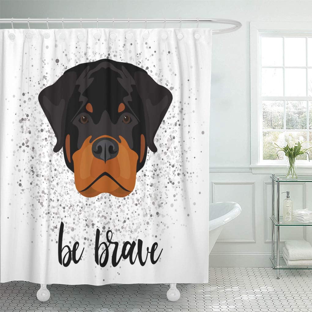 CYNLON Abstract Rottweiler Dog Head Cartoon Black Portrait Pattern ...