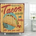thumbnail image 1 of CYNLON Aged Vintage Tacos Metal Sign Beef Cheese Chili Cook Delicious Bathroom Decor Bath Shower Curtain 66x72 inch, 1 of 1