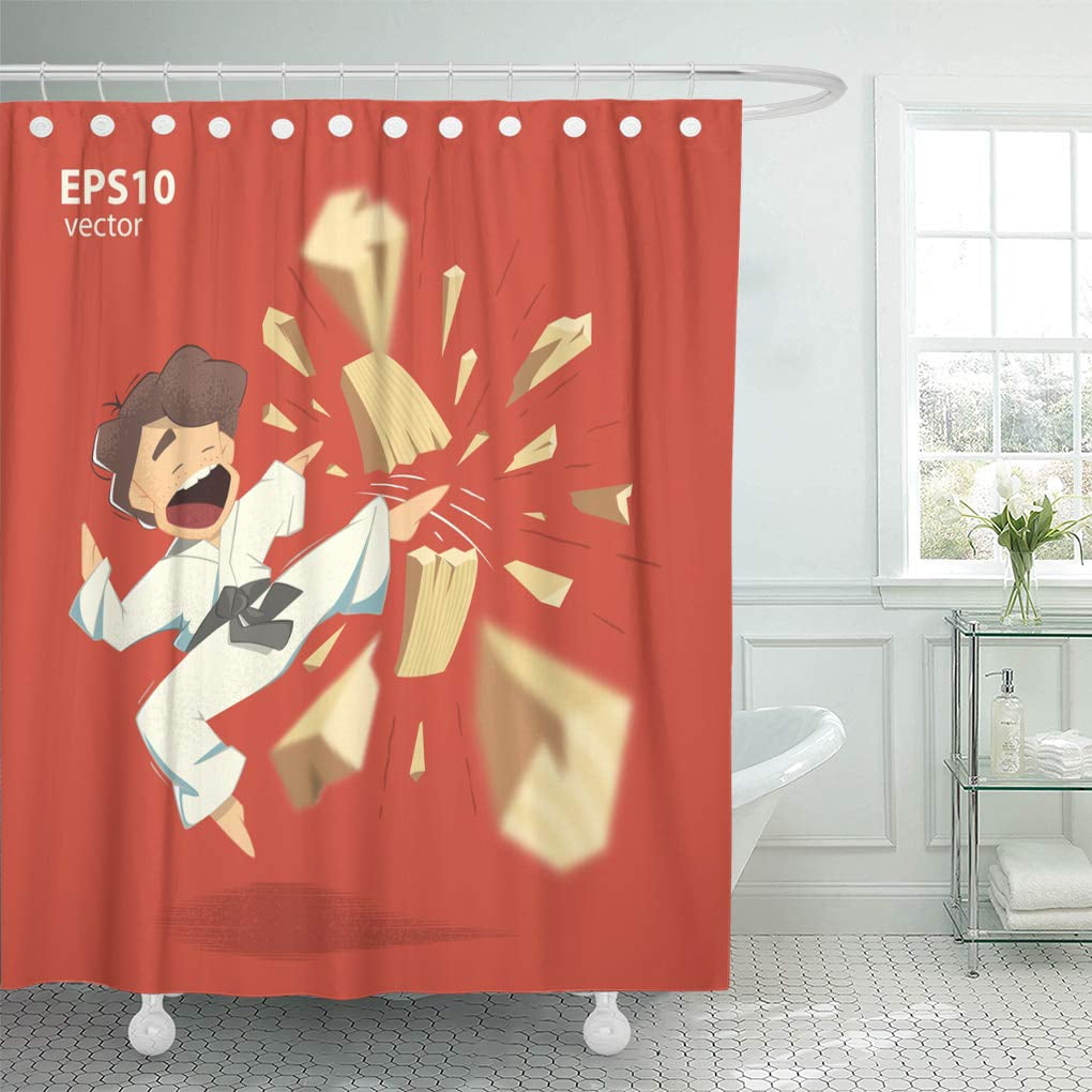 CYNLON Black Wood Cartoon Character Karate Kid Breaking Wooden Board