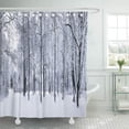 thumbnail image 1 of CYNLON Blue Black Scene Winter Park Snow Covered Trees White Bathroom Decor Bath Shower Curtain 66x72 inch, 1 of 1