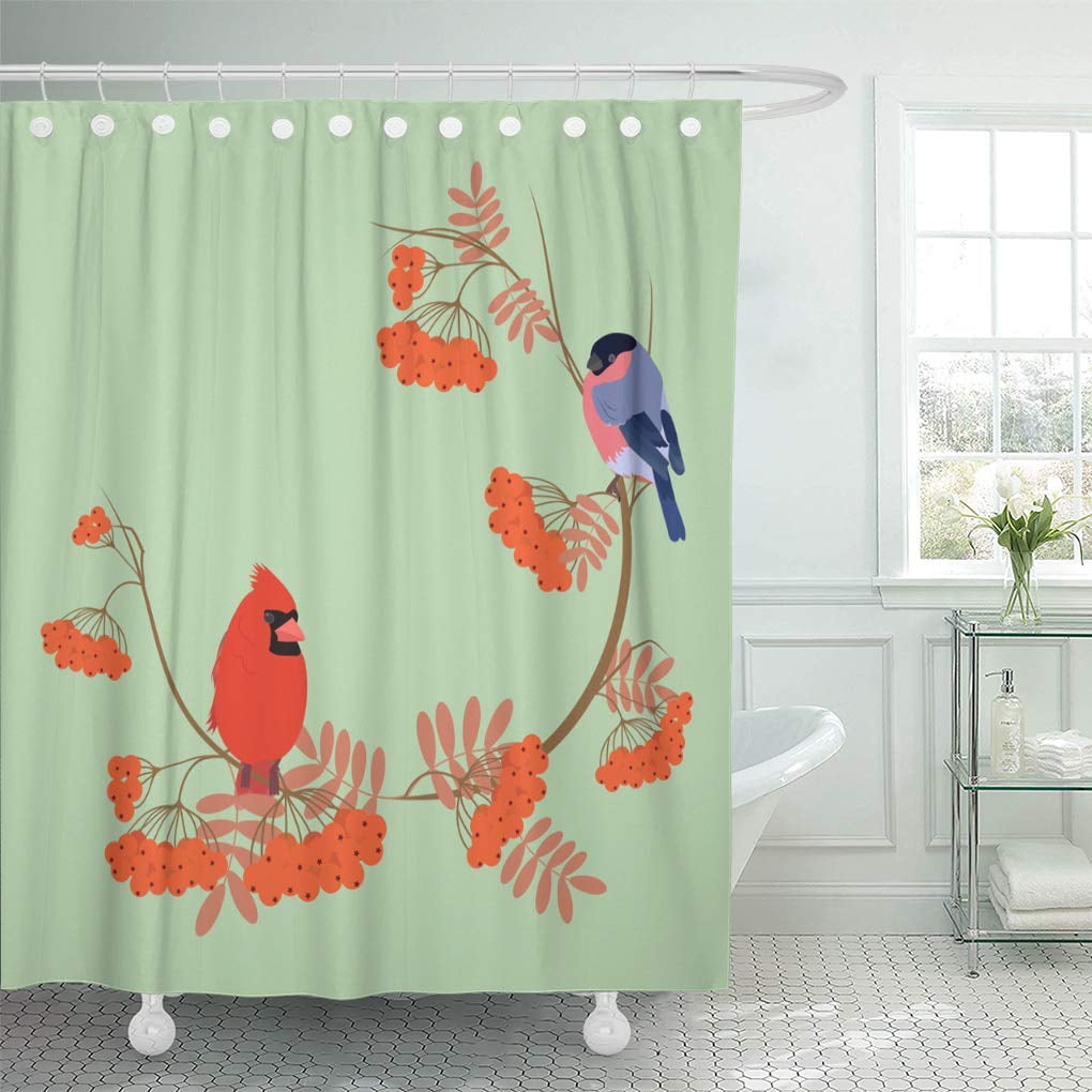 CYNLON Blue of Branch Mountain Ash and Birds The Bullfinch Cardinal