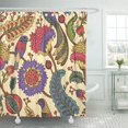 thumbnail image 1 of CYNLON Bohemian Fantasy Flowers Natural Floral Curl Paisley Jacobean Bathroom Decor Bath Shower Curtain 66x72 inch, 1 of 1