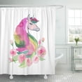 thumbnail image 1 of CYNLON Bright Lovely Cute Fairy Magical Colorful Pattern of Unicorn with Bathroom Decor Bath Shower Curtain 60x72 inch, 1 of 1