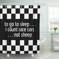 thumbnail image 1 of CYNLON Car Cool Black White Formula Checkered Pattern Motorsport Racer Bathroom Decor Bath Shower Curtain 60x72 inch, 1 of 1