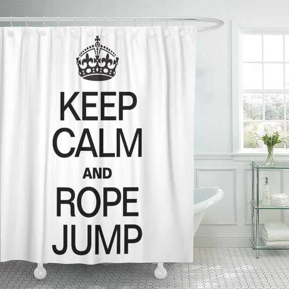 CYNLON Carry Keep Calm and Rope Funny Farm Saying Bathroom Decor Bath Shower Curtain 60x72 inch