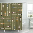 thumbnail image 1 of CYNLON Colorful Oar Canoe Paddle Pattern Green Vintage Wooden Activity Bathroom Decor Bath Shower Curtain 66x72 inch, 1 of 1