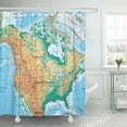 thumbnail image 1 of CYNLON Continent North America Map USA United States Mexico Canada Bathroom Decor Bath Shower Curtain 60x72 inch, 1 of 1