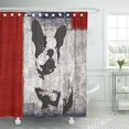 thumbnail image 1 of CYNLON Dog Boston Terrier in Black and White Red Cute Bathroom Decor Bath Shower Curtain 60x72 inch, 1 of 1
