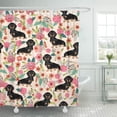 thumbnail image 1 of CYNLON Doxie Dachshund Florals Cute Dog Sweet Girly Girls Puppy Bathroom Decor Bath Shower Curtain 66x72 inch, 1 of 1