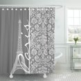 thumbnail image 1 of CYNLON Eiffel Vintage Gray Damask Tower France Cute Cool Pattern Bathroom Decor Bath Shower Curtain 66x72 inch, 1 of 1