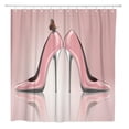thumbnail image 1 of CYNLON Elegant Pink High Heel Shoes Butterfly Symbol for Wedding Bathroom Decor Bath Shower Curtain 60x72 inch, 1 of 1