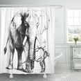 thumbnail image 1 of CYNLON Elephant in Full Growth is The Sand Dry Branch Grows Bathroom Decor Bath Shower Curtain 60x72 inch, 1 of 1
