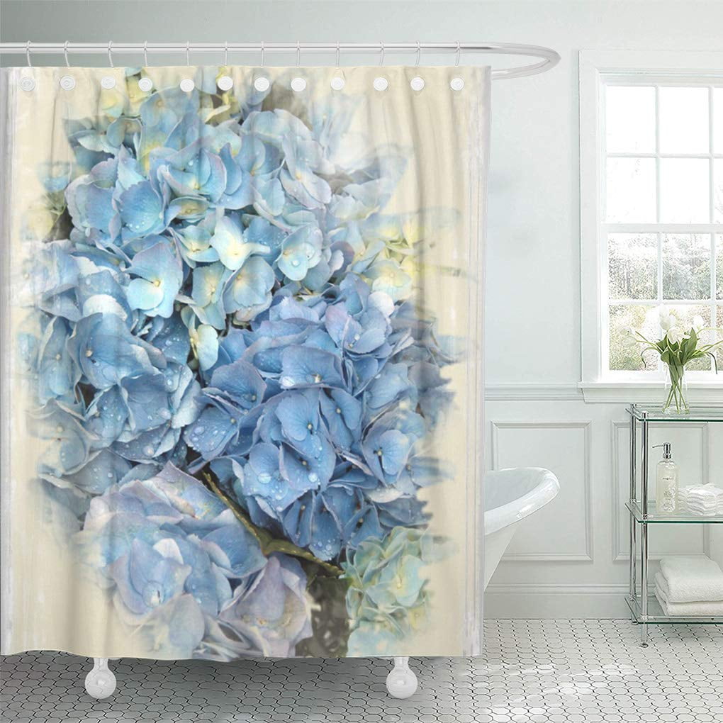 CYNLON Floral Blue Hydrangea Flower Nature Natural Botanical Flowery ...
