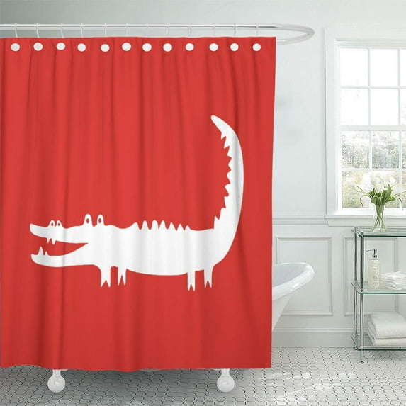 CYNLON Florida Tropical Jungle Alligator Living Room Nursery Crocodile Beach Bathroom Decor Bath Shower Curtain 60x72 inch