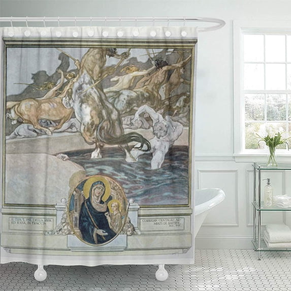 CYNLON Franz from Dante Divine Comedy Von Bayros 1921 Centaur Bathroom Decor Bath Shower Curtain 60x72 inch