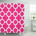 thumbnail image 1 of CYNLON Garden Hot Pink Quatrefoil Pattern Patio Bright Moroccan Geometric Bathroom Decor Bath Shower Curtain 60x72 inch, 1 of 1