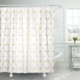 thumbnail image 1 of CYNLON Gold Golden Geometric Pattern Rhombus and Nodes Abstract Modern Bathroom Decor Bath Shower Curtain 66x72 inch, 1 of 1