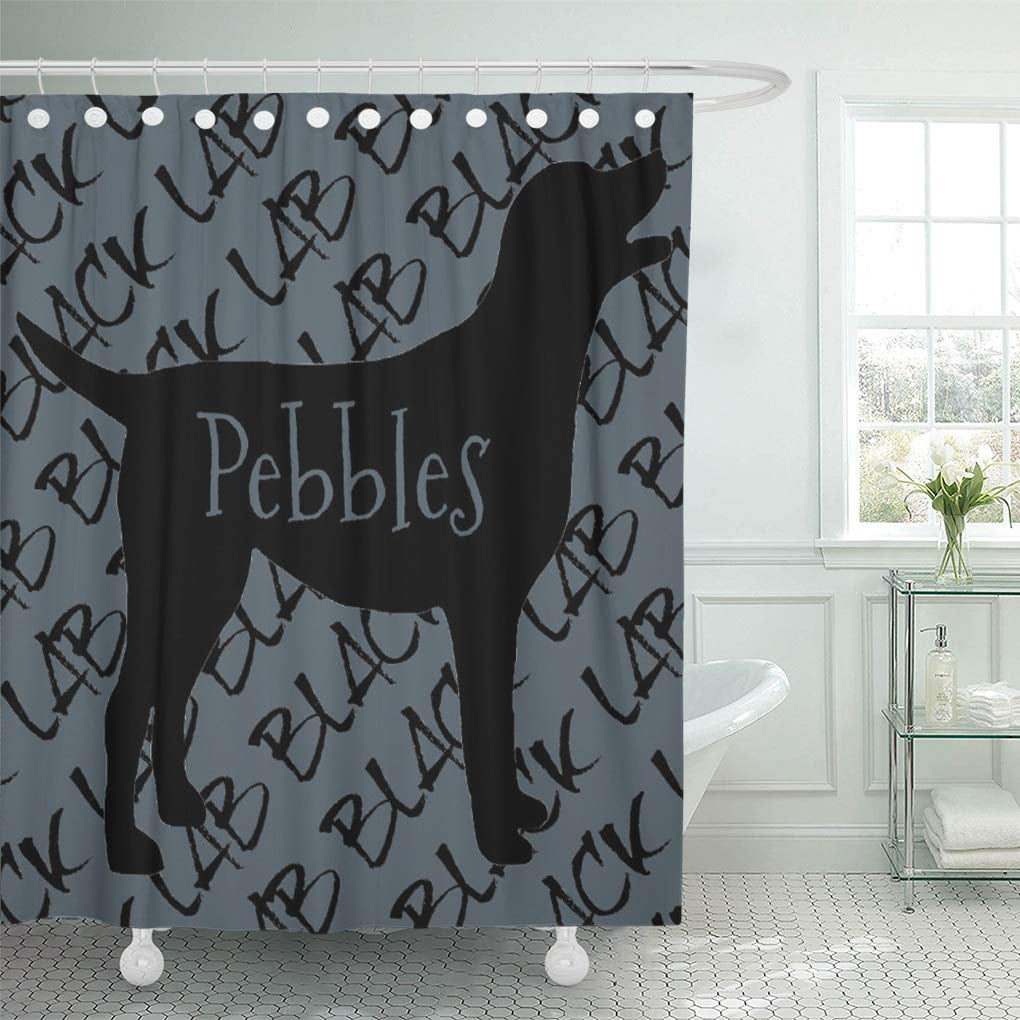 CYNLON Gray Silhouette Love Black Lab Dog Owner Loves Labrador Bathroom