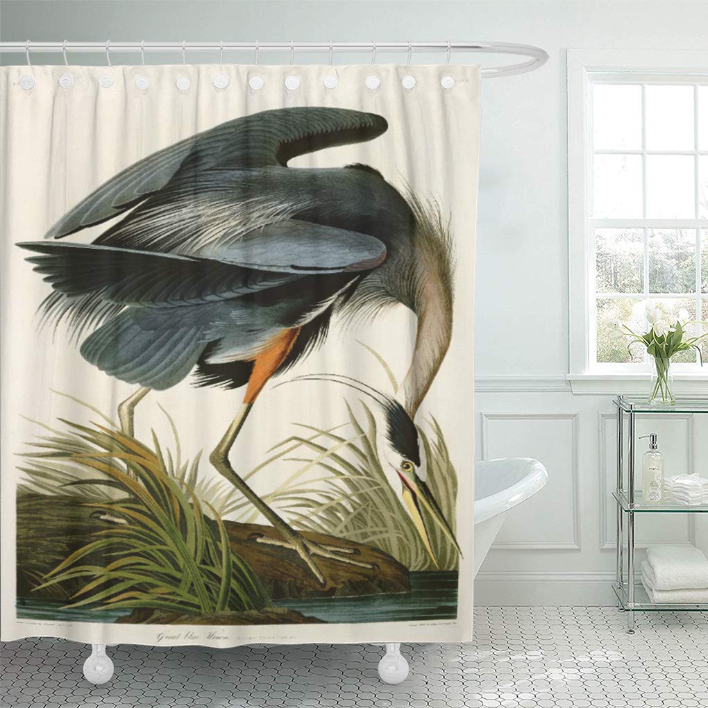 CYNLON James Great Blue Heron John Audubon Birds of America Bathroom ...