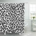 thumbnail image 1 of CYNLON Leopard Pattern Black Grey and White Line Bathroom Decor Bath Shower Curtain 60x72 inch, 1 of 1
