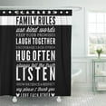 thumbnail image 1 of CYNLON Living Custom Name Family Rules Modern Room Wall Designer Bathroom Decor Bath Shower Curtain 60x72 inch, 1 of 1
