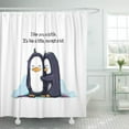 thumbnail image 1 of CYNLON Love I Like Lottle Penguins Crush Cute Hug Friendship Bathroom Decor Bath Shower Curtain 66x72 inch, 1 of 1