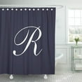 thumbnail image 1 of CYNLON Monogram Letter R Blue Rachel Rebecca Rachael Rebekah Bathroom Decor Bath Shower Curtain 66x72 inch, 1 of 1