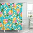 thumbnail image 1 of CYNLON Pattern Colorful Fruit Cute Pineapples Yellow Summer Floral Beach Bathroom Decor Bath Shower Curtain 66x72 inch, 1 of 1