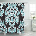 thumbnail image 1 of CYNLON Pattern Ikat Floral Damask Turquoise and Aqua Sophisticated Bathroom Decor Bath Shower Curtain 66x72 inch, 1 of 1