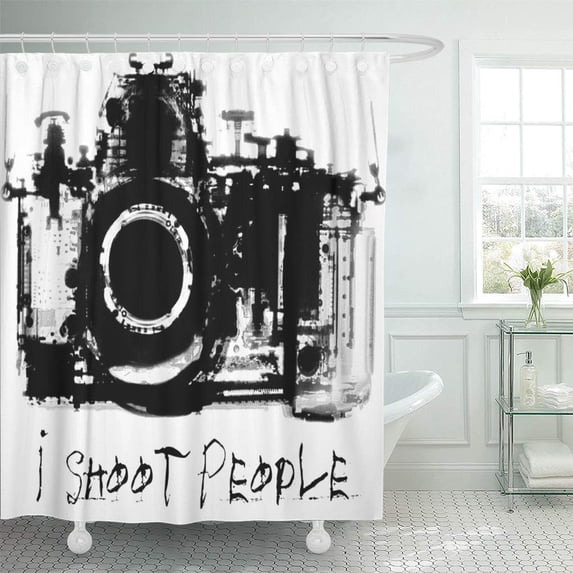 CYNLON Photography X Ray Vision Camera Black Xrays Photos Artists Bathroom Decor Bath Shower Curtain 66x72 inch