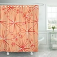 thumbnail image 1 of CYNLON Pink Modern Mid Century Sputnik Pattern of Coral Orange Bathroom Decor Bath Shower Curtain 66x72 inch, 1 of 1