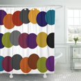 thumbnail image 1 of CYNLON Red Chartreuse Multicolor Retro Bubble Green Mid Century Bathroom Decor Bath Shower Curtain 66x72 inch, 1 of 1