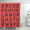 thumbnail image 1 of CYNLON Red Circus Vintage Western Victorian for Historical Labels Alphabet Bathroom Decor Bath Shower Curtain 66x72 inch, 1 of 1